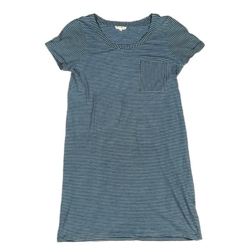 Jane and‎ Delancey Striped Tee Shirt Dress Blue White Medium Coastal Preppy